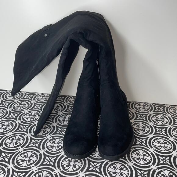 Sun + Stone Allicce Over-the-Knee Boots, black faux suede 8.5M - Picture 15 of 15
